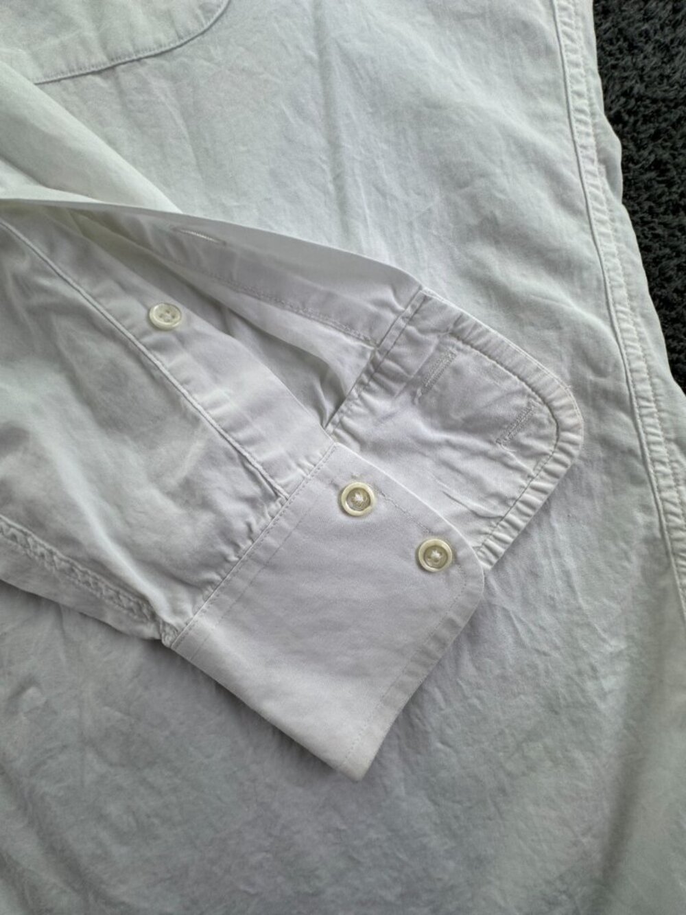 Burberry London Long Sleeve White Button Up Shirt 16 34 USA Made Cotton Adult - Picture 10 of 14